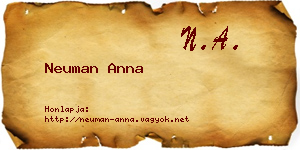 Neuman Anna névjegykártya